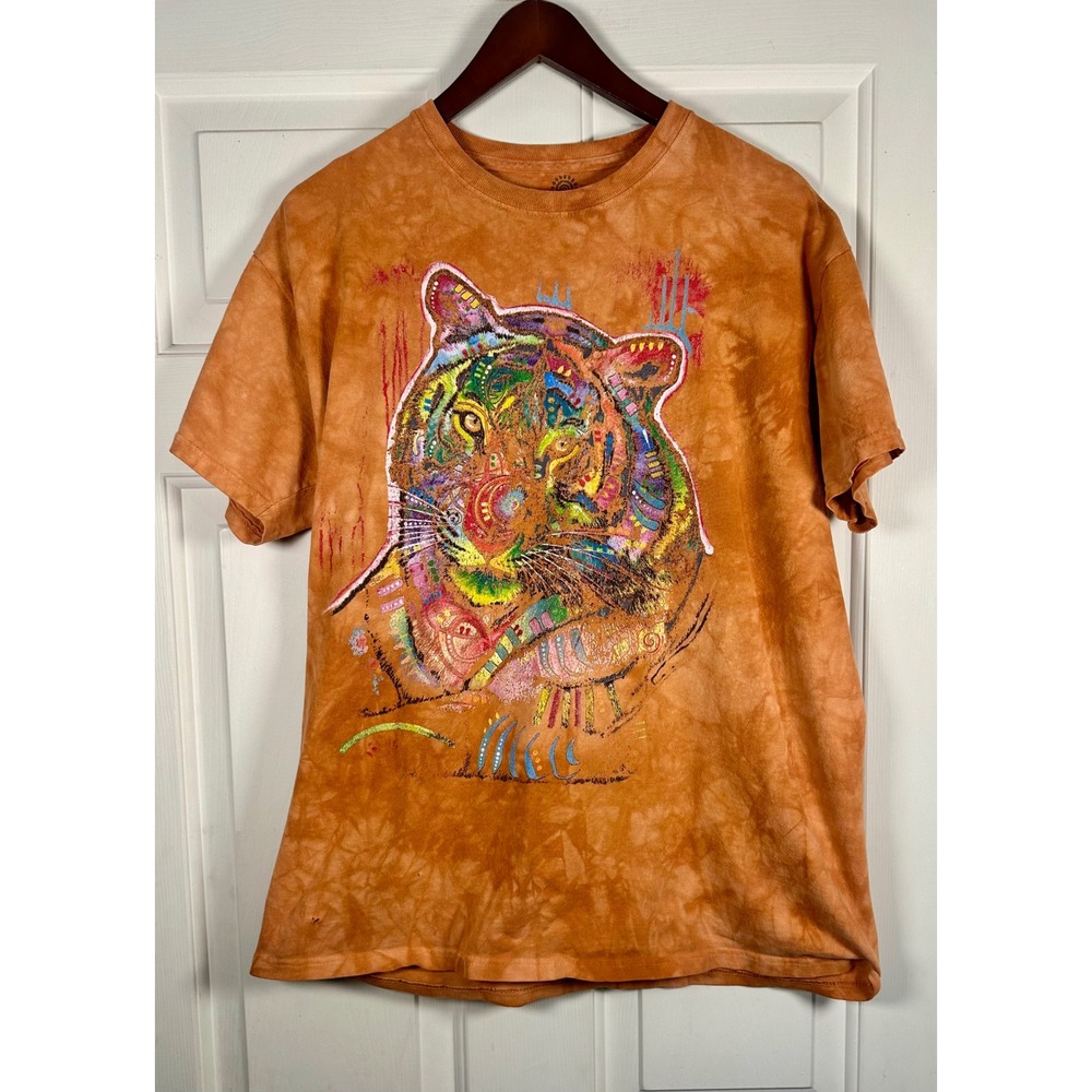 The Mountain Tiger Graphic Tie Dye T-Shirt Orange Mens Large Wildlife Safari Or